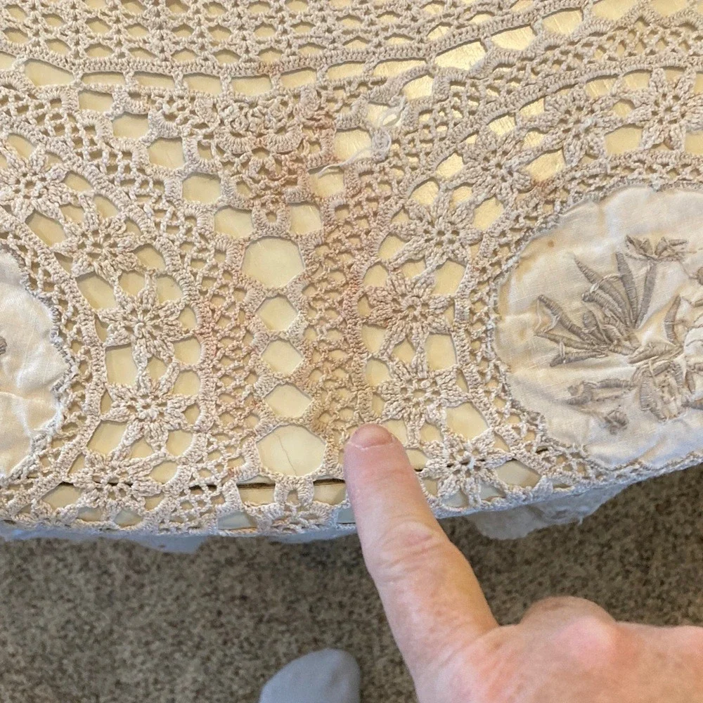 Crochet Round Tablecloth Placemat Napkin‎ Set for 10 Cottagecore French Country